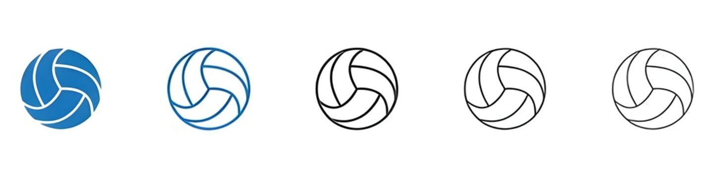 Volley ball icon Isolated flat vector in outline. Thin line customizable illustration. Contour symbol. Vector isolated outline drawing. Editable stroke