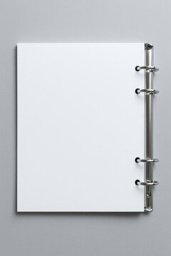 Blank ring-bound notebook cover.