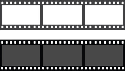 Fototapeta premium Black and white film strip frames with empty space isolated on a white background