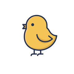 Cute yellow chick icon © narvel