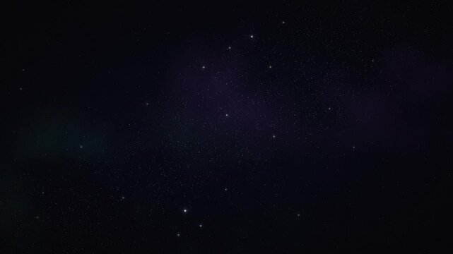 Deep space star field with distant stars and purple nebula glow