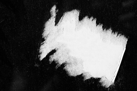 Old ripped torn black and white fly posters textures backgrounds grunge creased crumpled paper vintage collage placards empty space for text	
