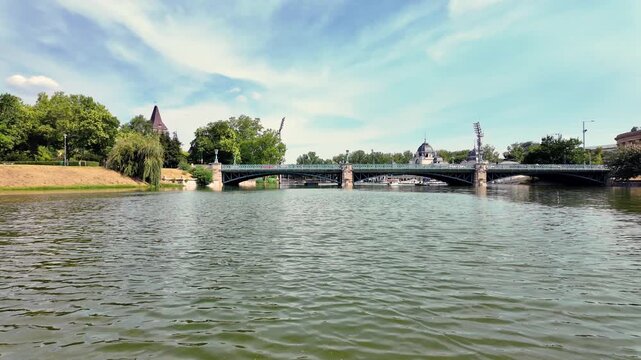 Vajdahunyad Castle Bridge and Lake in Budapest, Hungary