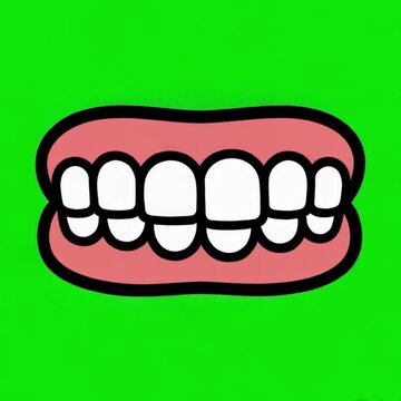 Smiling Mouth with Teeth Animated Loop 16K Green Screen