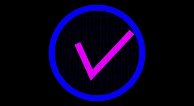 tik mark icon bule color animation. check mark 4k video. black background,  Success, accepted icon video footage. 4k video,,,