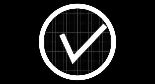 tik mark icon white color animation. check mark 4k video. black background,  Success, accepted icon video footage. 4k video,,,
