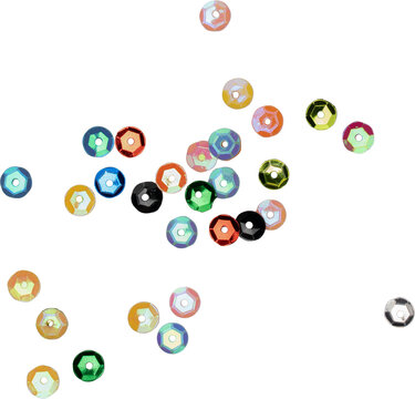 Multicolored Glitter Scattered Sequins Confetti Decoration