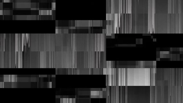 RGB Channel Split Digital Glitch Distortion Sweep Across Pure Black Frame with Scanline Displacement Bands Pixel Sorting Noise and Cyan Magenta Color Separation, 4K Motion Graphic Overlay
