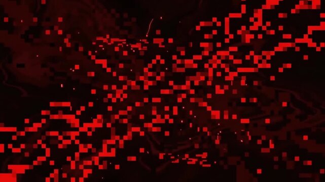 Datamosh Warping Distortion Rippling on Black Frame with Ominous Deep Red Chromatic Aberration Flashes and Flickering Scanlines, Cybersecurity Alert Style 4K Glitch Motion Graphic Overlay