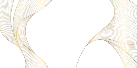 Naklejka na ściany i meble Elegant Japanese and Chinese pattern with flowing lines, clouds, waves, oriental elements, luxury golden frame. Asian abstract backgrounds, ornament wallpaper, sea labels