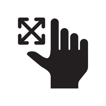 Touch screen pan and expand gesture icon