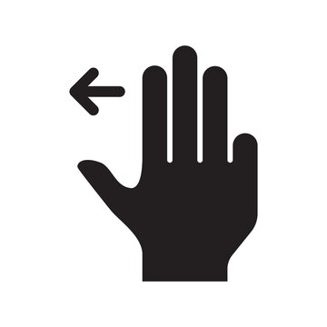 Three fingers swiping left interface gesture icon