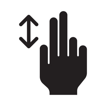 Two fingers vertical scroll swipe gesture icon