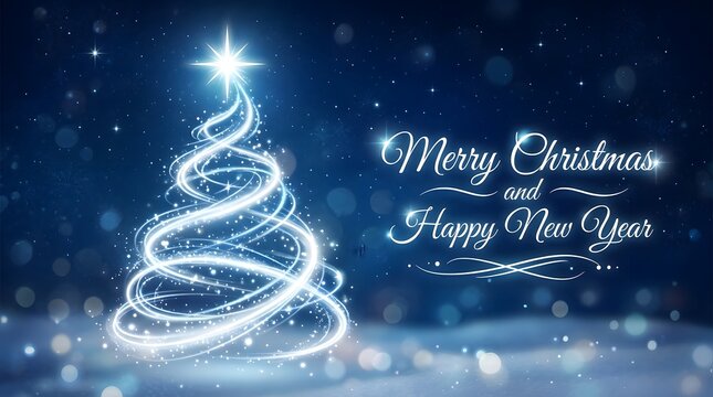 A dazzling and ethereal christmas tree radiates joy and festive spirit illuminating the winter night