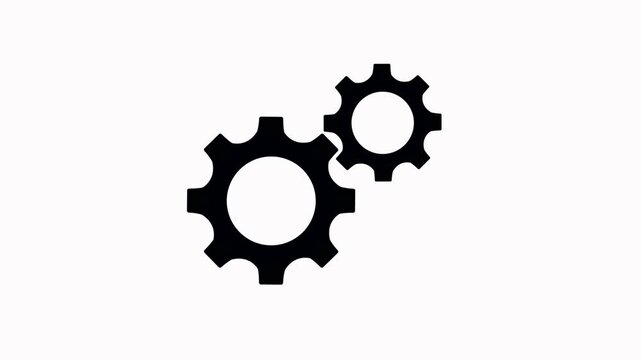 Update glowing setting icon setup animation. setting icon with spinning gears icon animated. Technology gear icon concept animation.