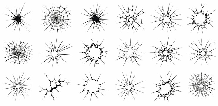 Broken Glass Vector Pattern Set
