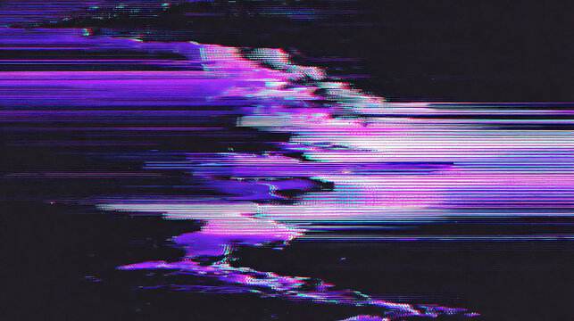 Spooky Purple Glitch Distortion Background for Halloween Digital Media