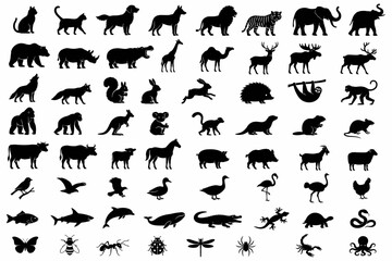 Fototapeta premium Animal Silhouette Vector Collection