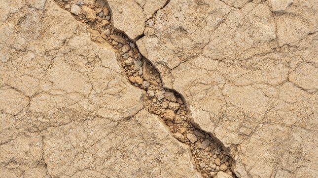 Close up of a dry cracked earth surface texture