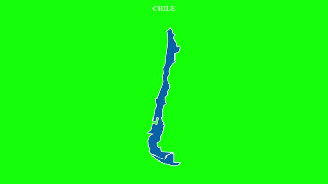 Chile world map outline stroke to solid fill animation