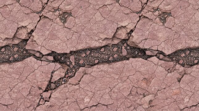 Close up of cracked textured stone surface