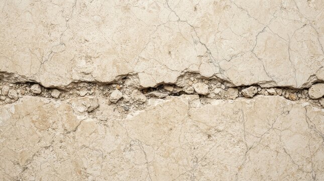 Close up of damaged concrete surface with crack