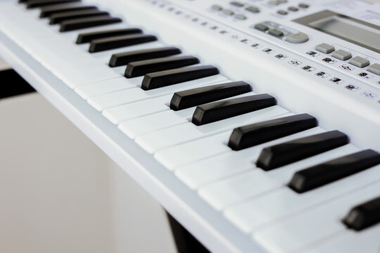 Close‑up of the synthesizer keys.