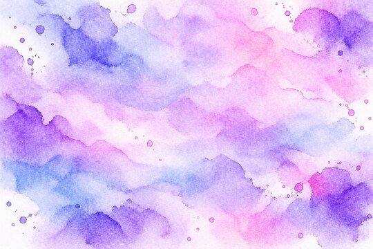 Pastel lilac violet watercolor gradient with textured paint stain muted purple pink lavender splash background for abstract decoration soft water cloud concept