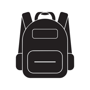 School Backpack Icon Vector Student Bag Symbol.