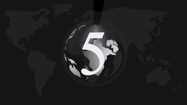 Number one globe icon on world map background