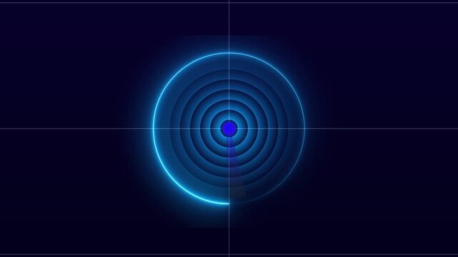 Concentric glowing circles in dark space