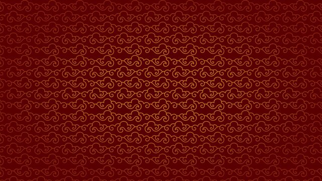 Chinese Motion Graphics Moving Decorative Auspicious Cloud on Red Background 4k Animation