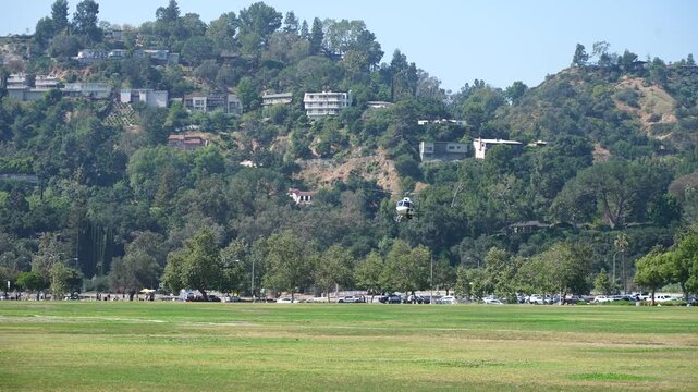 CHP helicopter lands at airport