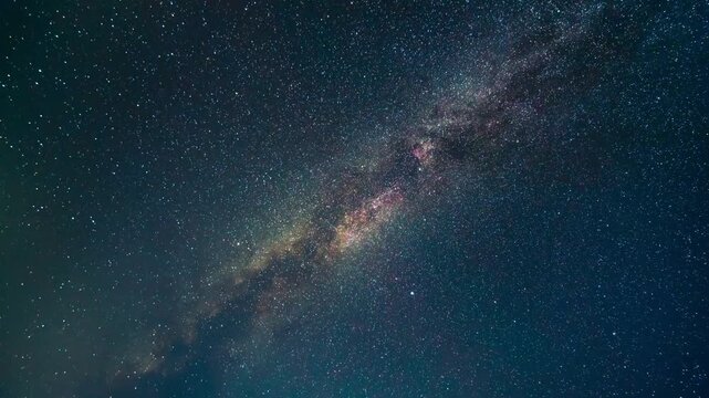 Starry night sky against background of outer space. star sky. Travelling along Milky Way to distant galaxies and constellations. Intergalactic travel. loop animation. universe cosmic nebula. Astronomy