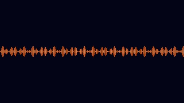 Gold and orange digital audio sound wave oval capsule equalizer on dark background