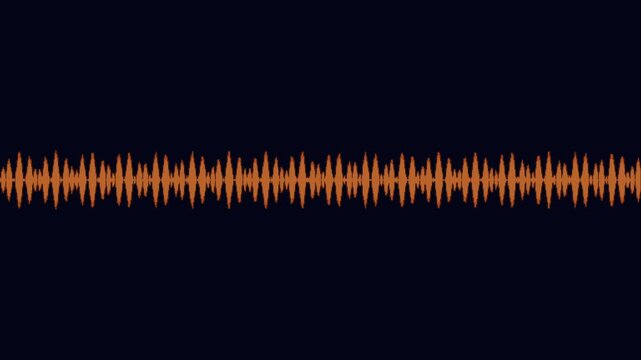 Orange digital pixel soundwave audio visualizer block bar on black background