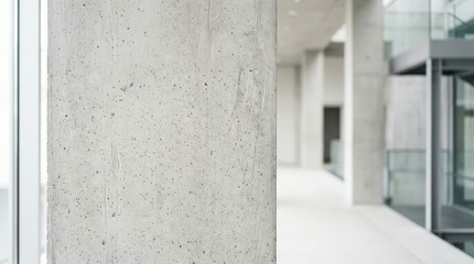 Obraz premium A close up view of a raw concrete pillar in a modern building where an earthquake could test structural integrity and resilience against seismic force, underscoring the architecture