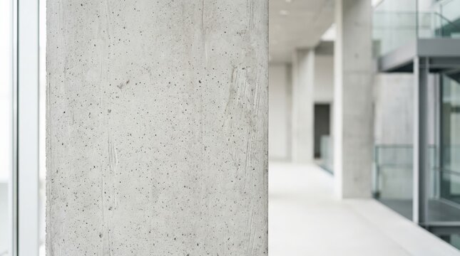 A close up view of a raw concrete pillar in a modern building where an earthquake could test structural integrity and resilience against seismic force, underscoring the architecture