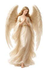 Obraz premium Serene angelic figure with wings.