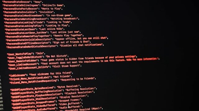 Cybersecurity Programming Code On Laptop Screen Close Up View