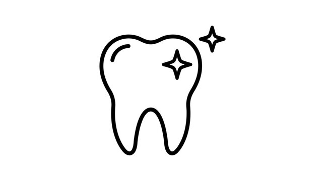 Tooth vector icon isolated on white background, dental care and hygiene graphic symbol