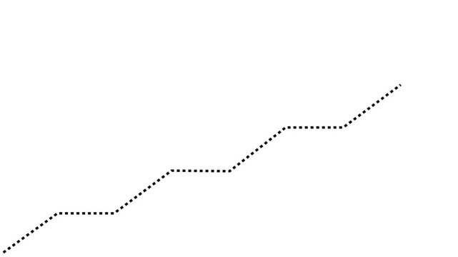 Minimalist Dashed Graph Line Animation with Business Market Trend Growth Indicator and Seamless Loop UI Motion Graphics Elements on Alpha Channel Overlay