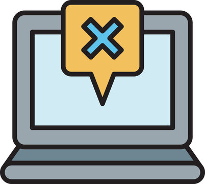 broken laptop computer error icon
