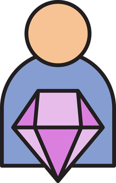 wealthy people with diamond icon
