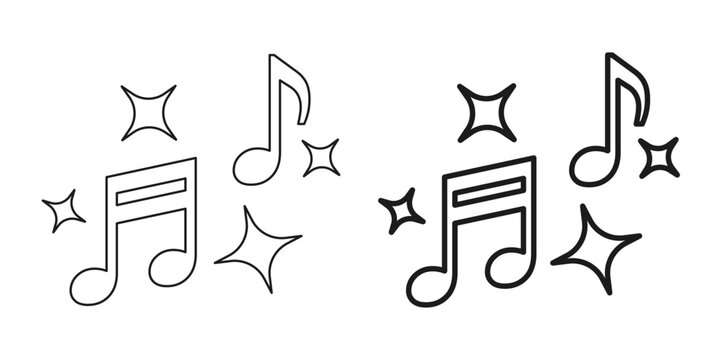 Music note icon in flat style. Musical key vector illustration on isolated background. Audio piano sign business concept.