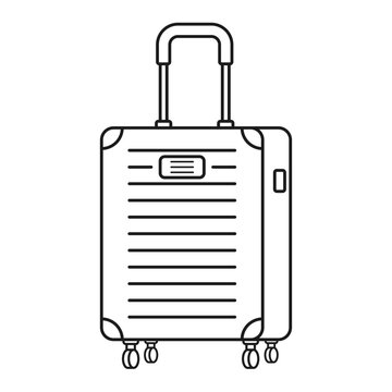 Suitcase for vacation icon in flat style. Cabin baggage vector illustration on isolated background. Luggage container sign business concept.