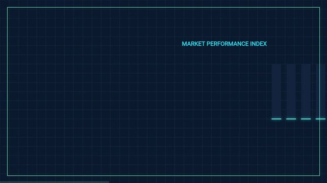 Animated digital dashboard interface displaying corporate data charts financial revenue growth market performance metrics and key performance indicators in a modern UI style.