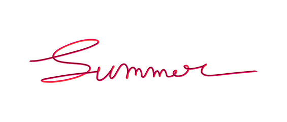 Stylish summer handwritten typography isolated on transparent background, modern script lettering for seasonal vacation marketing, beach party posters and travel ads. © Vivek