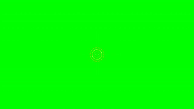 Loading Hud Icon with Segmented Futuristic Tech Spinner on Green Screen