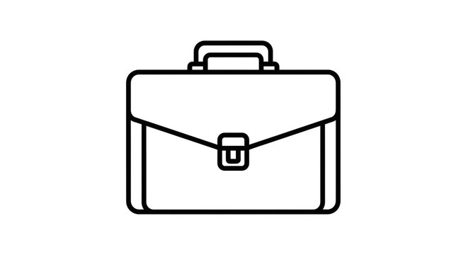 Minimalist briefcase icon with handle